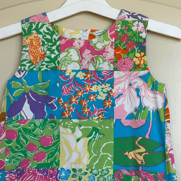 Sz7 Vintage Lilly Pulitzer Patchwork A-line Dress - Picture 2 of 5
